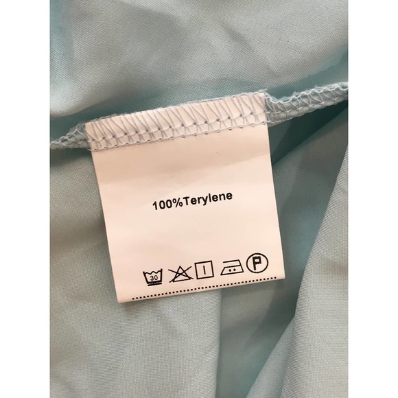 Women's Coastal Dress Tie Back 3/4 Lantern Sleeve Square Neck Ruffle Size Medium - Picture 9 of 12